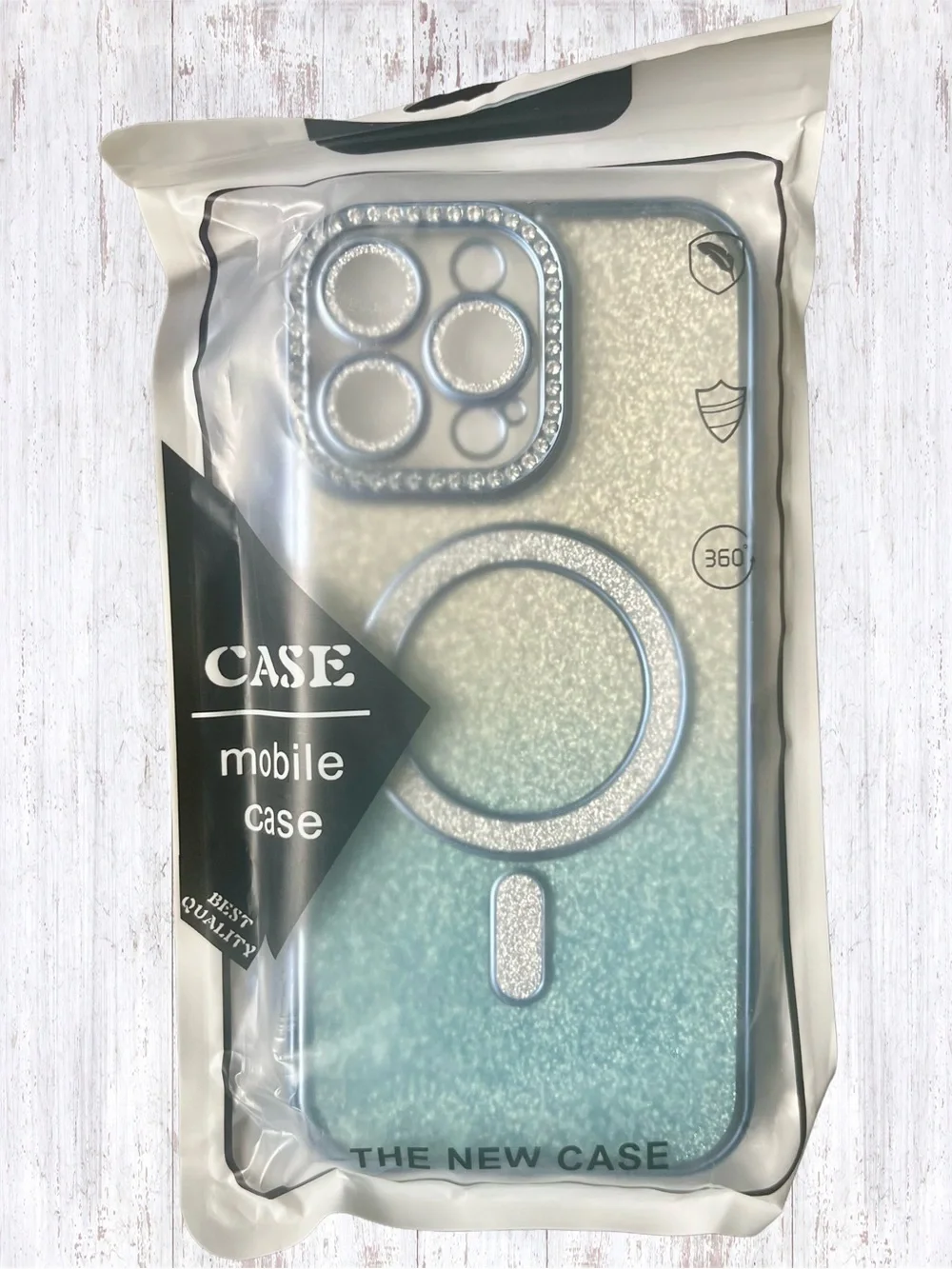 NWT LXK Blue Glitter IPhone Pro Case with Camera Protector 6.3” Screen